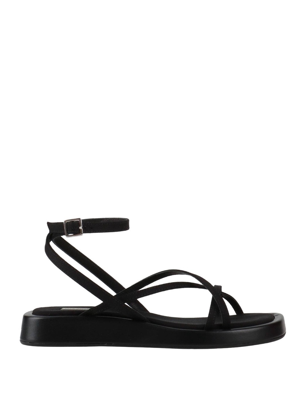 Gia Borghini Black Strappy Ankle-Wrap Sandal